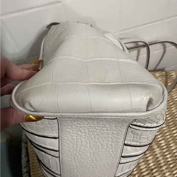 Coach White Embossed Satchel with Black Accents - Picture 8 of 13